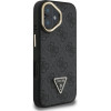 GUESS PU 4G Strass Triangle Logo Stand Camera Frame MagSafe Case for iPhone 16 Black - (GUHMP16SPCS4GPTK)
