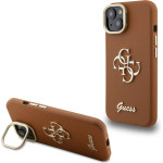 GUESS PU Grained 4G Logo Stand Camera Frame Case for iPhone 13 Brown - (GUHCP13MPCS4GSW)