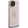 GUESS PU Grained 4G Logo Stand Camera Frame Case for iPhone 15 Pink - (GUHCP15SPCS4GSP)