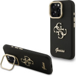 GUESS PU Grained 4G Logo Stand Camera Frame Case for iPhone 15 Pro Black - (GUHCP15LPCS4GSK)
