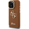 GUESS PU Grained 4G Logo Stand Camera Frame Case for iPhone 15 Pro Max Brown - (GUHCP15XPCS4GSW)