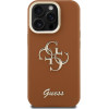 GUESS PU Grained 4G Logo Stand Camera Frame Case for iPhone 15 Pro Max Brown - (GUHCP15XPCS4GSW)