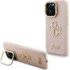 GUESS PU Grained 4G Logo Stand Camera Frame Case for iPhone 15 Pro Pink - (GUHCP15LPCS4GSP)