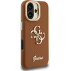GUESS PU Grained 4G Logo Stand Camera Frame Case for iPhone 16 Brown - (GUHCP16SPCS4GSW)