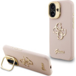 GUESS PU Grained 4G Logo Stand Camera Frame Case for iPhone 16 Pink - (GUHCP16SPCS4GSP)