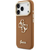 GUESS PU Grained 4G Logo Stand Camera Frame Case for iPhone 17 Pro Brown - (GUHCP17LPCS4GSW)