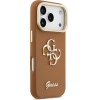 GUESS PU Grained 4G Logo Stand Camera Frame Case for iPhone 17 Pro Brown - (GUHCP17LPCS4GSW)