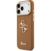 GUESS PU Grained 4G Logo Stand Camera Frame Case for iPhone 17 Pro Max Brown - (GUHCP17XPCS4GSW)