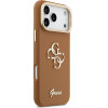 GUESS PU Grained 4G Logo Stand Camera Frame Case for iPhone 17 Pro Max Brown - (GUHCP17XPCS4GSW)
