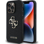 GUESS PU Grained 4G Metal Logo Case for iPhone 14 Pro Black - (GUHCP14LPGT4MBK)