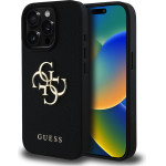 GUESS PU Grained 4G Metal Logo Case for iPhone 15 Pro Black - (GUHCP15LPGT4MBK)