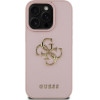 GUESS PU Grained 4G Metal Logo Case for iPhone 15 Pro Max Pink - (GUHCP15XPGT4MBP)