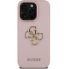 GUESS PU Grained 4G Metal Logo Case for iPhone 15 Pro Pink - (GUHCP15LPGT4MBP)