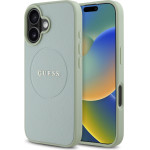 GUESS PU Grained Classic Logo MagSafe Case for iPhone 16 Green - (GUHMP16SPGHSMMN)