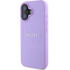 GUESS PU Grained Classic Logo MagSafe Case for iPhone 16 Purple - (GUHMP16SPGHSMMU)