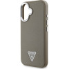 GUESS PU Grained Triangle Logo Case for iPhone 16 Brown - (GUHMP16SPGTSPSW)