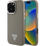 GUESS PU Grained Triangle Logo Case for iPhone 16 Pro Max Brown - (GUHMP16XPGTSPSW)
