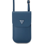 GUESS PU Grained Triangle Logo Phone Bag Blue - (GUCWBPGTSPSB)