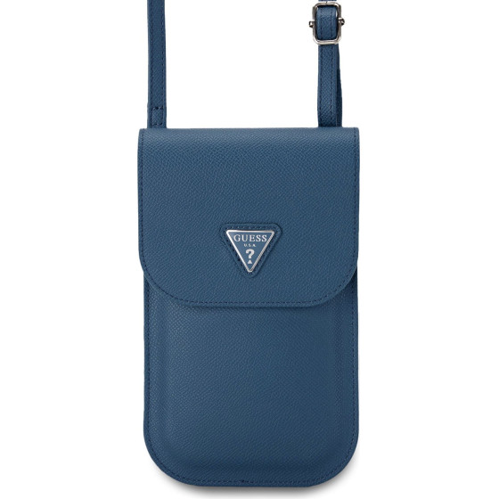 GUESS PU Grained Triangle Logo Phone Bag Blue - (GUCWBPGTSPSB)