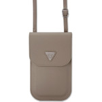 GUESS PU Grained Triangle Logo Phone Bag Brown - (GUCWBPGTSPSW)