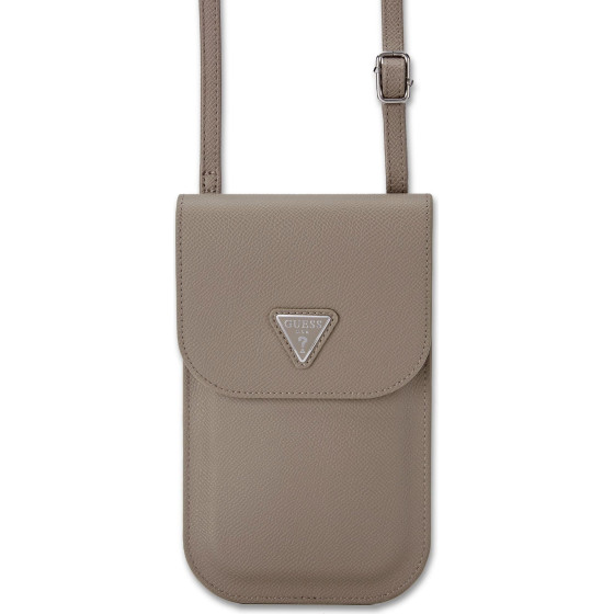 GUESS PU Grained Triangle Logo Phone Bag Brown - (GUCWBPGTSPSW)