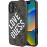 GUESS PU Leather 4G Big Love Logo MagSafe Case for iPhone 16 Brown - (GUHMP16SP4PLGWW)