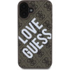 GUESS PU Leather 4G Big Love Logo MagSafe Case for iPhone 16 Brown - (GUHMP16SP4PLGWW)