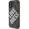 GUESS PU Leather 4G Big Love Logo MagSafe Case for iPhone 16 Brown - (GUHMP16SP4PLGWW)