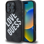 GUESS PU Leather 4G Big Love Logo MagSafe Case for iPhone 16 Pro Black - (GUHMP16LP4PLGWK)