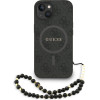 GUESS PU Leather 4G Colored Ring Strap MagSafe Case for iPhone 13 Black - (GUHMP13MP4GREGSK)