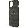 GUESS PU Leather 4G Colored Ring Strap MagSafe Case for iPhone 15 Black - (GUHMP15SP4GREGSK)