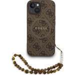 GUESS PU Leather 4G Colored Ring Strap MagSafe Case for iPhone 15 Brown - (GUHMP15SP4GREGSW)