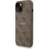 GUESS PU Leather 4G Colored Ring Strap MagSafe Case for iPhone 15 Brown - (GUHMP15SP4GREGSW)