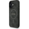GUESS PU Leather 4G Colored Ring Strap MagSafe Case for iPhone 16 Black - (GUHMP16SP4GREGSK)