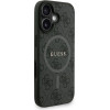 GUESS PU Leather 4G Colored Ring Strap MagSafe Case for iPhone 16 Black - (GUHMP16SP4GREGSK)