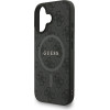 GUESS PU Leather 4G Colored Ring Strap MagSafe Case for iPhone 16 Black - (GUHMP16SP4GREGSK)
