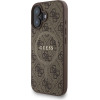 GUESS PU Leather 4G Colored Ring Strap MagSafe Case for iPhone 16 Brown - (GUHMP16SP4GREGSW)