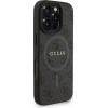 GUESS PU Leather 4G Colored Ring Strap MagSafe Case for iPhone 16 Pro Black - (GUHMP16LP4GREGSK)