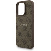 GUESS PU Leather 4G Colored Ring Strap MagSafe Case for iPhone 16 Pro Brown - (GUHMP16LP4GREGSW)