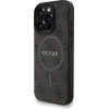 GUESS PU Leather 4G Colored Ring Strap MagSafe Case for iPhone 16 Pro Max Black - (GUHMP16XP4GREGSK)
