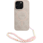 GUESS PU Leather 4G Colored Ring Strap MagSafe Case for iPhone 16 Pro Max Pink - (GUHMP16XP4GREGSP)