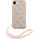 GUESS PU Leather 4G Colored Ring Strap MagSafe Case for iPhone 16e Pink - (GUHMPSE4P4GREGSP)