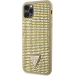 GUESS Rhinestones Triangle Metal Logo Case iPhone 11 Pro Max Gold - (GUHCN65HDGTPD)