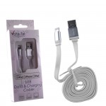 IPHONE 5 FLAT ALUMINIUM 6MM USB 2.1A ����.-DATA 1M SILVER IOS10