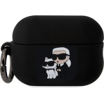 Karl Lagerfeld 3D Logo NFT Karl and Choupette Silicone Case for AirPods Pro 2 Black - (KLAP2RUNKC)