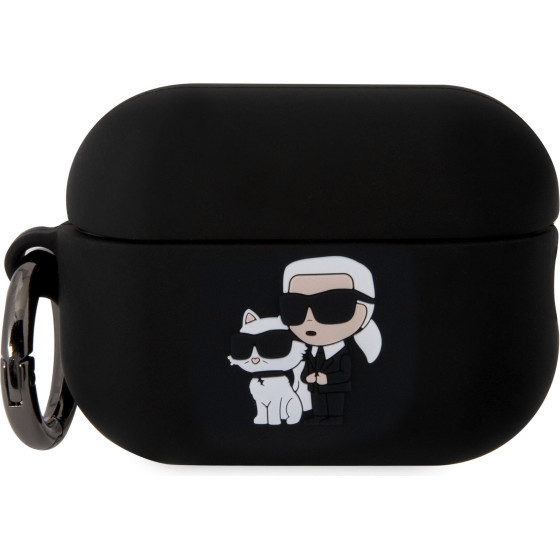Karl Lagerfeld 3D Logo NFT Karl and Choupette Silicone Case for AirPods Pro 2 Black - (KLAP2RUNKC)