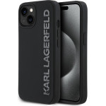 Karl Lagerfeld 3D Rubber Glitter Logo Case for iPhone 15 Black - (KLHCP15SRBKGVCK)