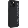 Karl Lagerfeld 3D Rubber Glitter Logo Case for iPhone 15 Black - (KLHCP15SRBKGVCK)