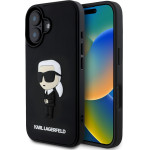 Karl Lagerfeld 3D Rubber Ikonik Case for iPhone 16 Black - (KLHCP16S3DRKINK)