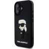 Karl Lagerfeld 3D Rubber Ikonik Case for iPhone 16 Black - (KLHCP16S3DRKINK)